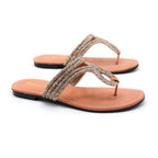 Sparkle Cross Strap Toe-Post Flat