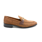 Brown Woven Formal with Gold Bit Detail