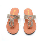 Sparkle Cross Strap Toe-Post Flat