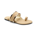 Shimmer Cross Strap Toe-Post Flat