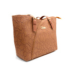 Caramel Charm Embossed Tote Bag
