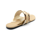 Shimmer Cross Strap Toe-Post Flat