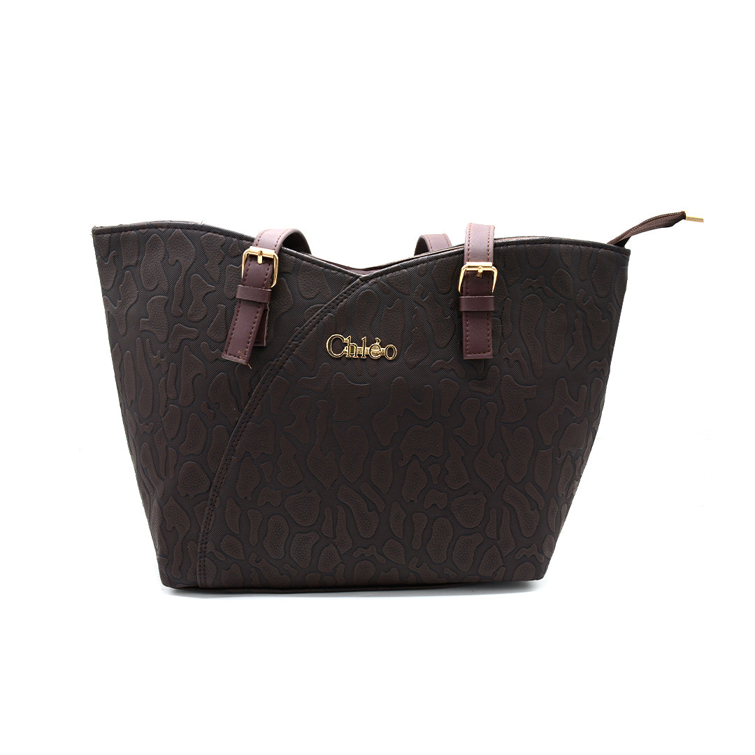 Caramel Charm Embossed Tote Bag