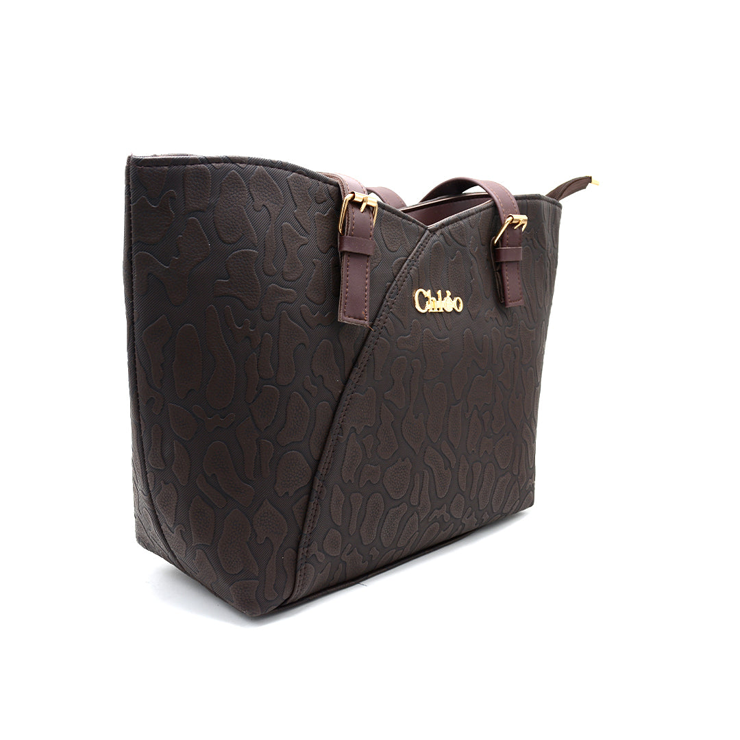 Caramel Charm Embossed Tote Bag