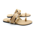 Shimmer Cross Strap Toe-Post Flat