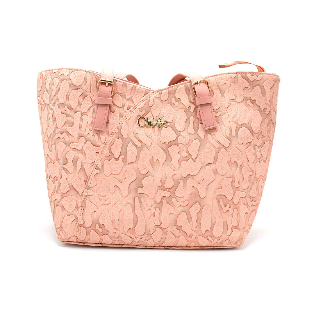 Caramel Charm Embossed Tote Bag