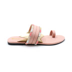 Shimmer Cross Strap Toe-Post Flat