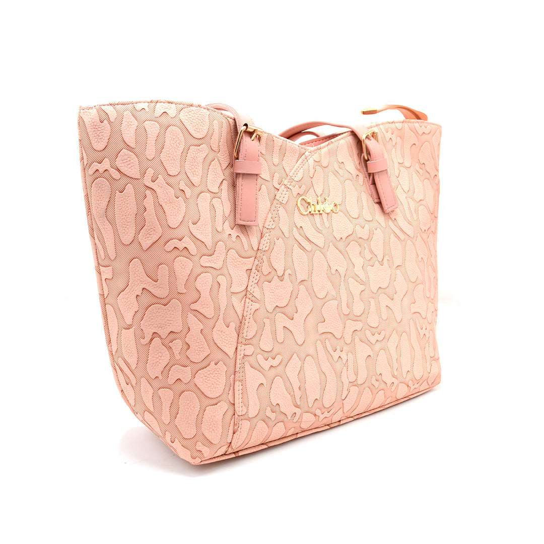 Caramel Charm Embossed Tote Bag