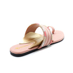 Shimmer Cross Strap Toe-Post Flat