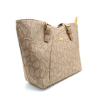 Caramel Charm Embossed Tote Bag
