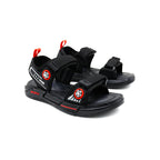 Kids Sport Sandal Black Red Velcro