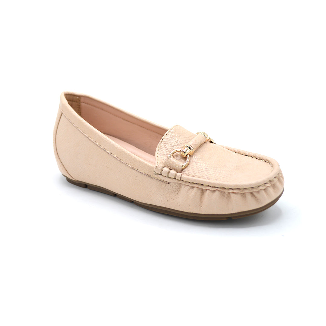Beige Gold Bit Loafers