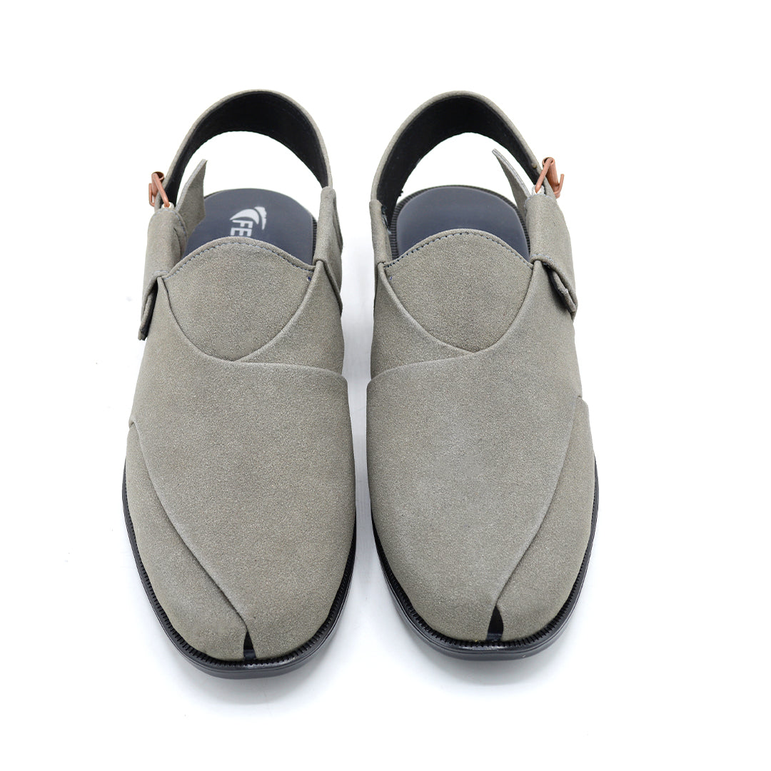 Slate Grey Suede Peshawari Chappal