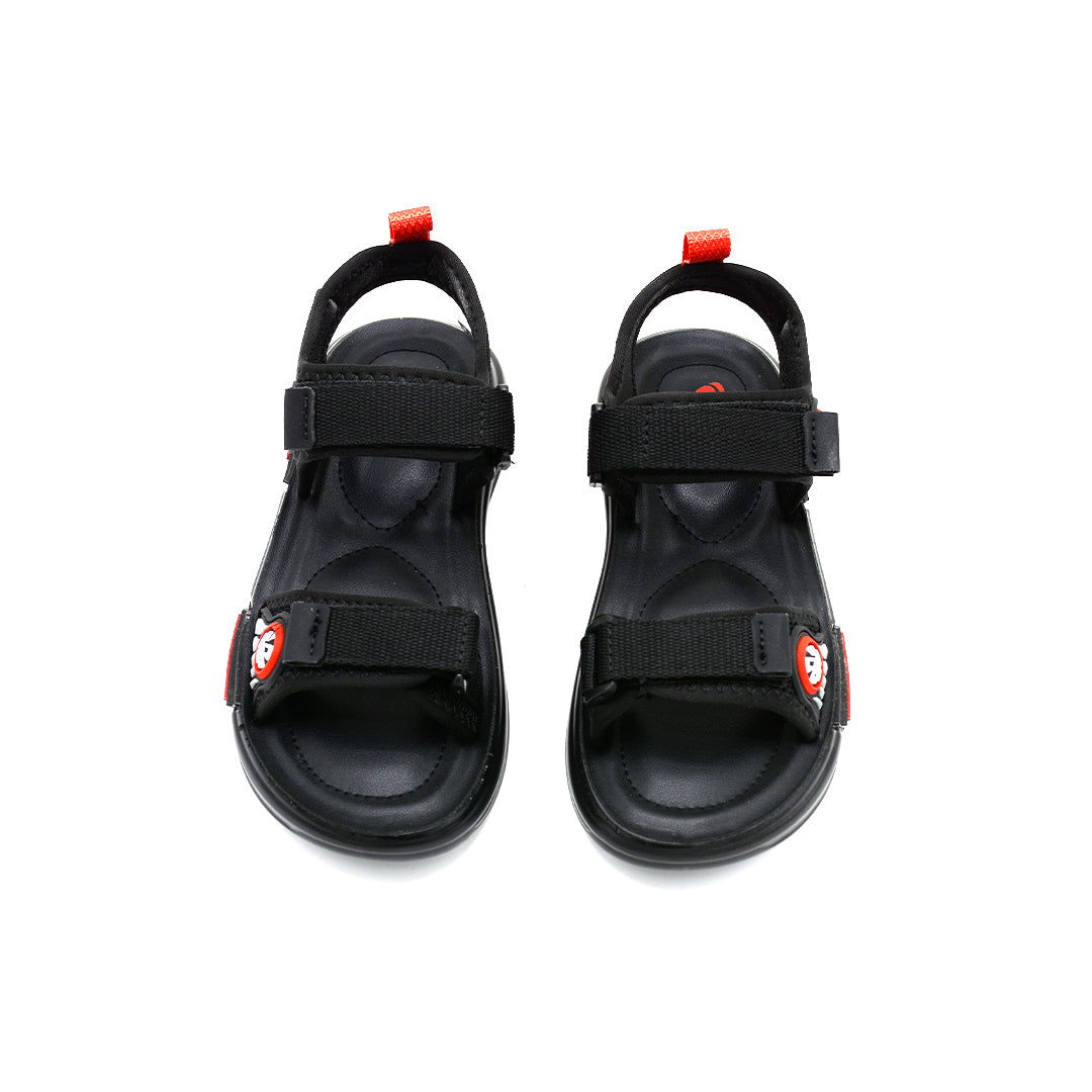Kids Sport Sandal Black Red Velcro