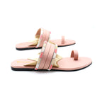 Shimmer Cross Strap Toe-Post Flat