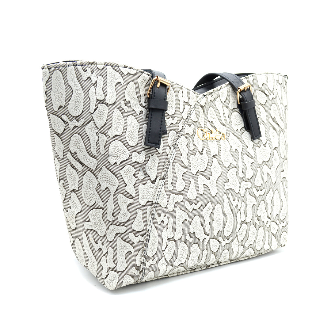 Caramel Charm Embossed Tote Bag