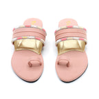 Shimmer Cross Strap Toe-Post Flat
