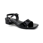 Glossy Strap Block Heel Sandals