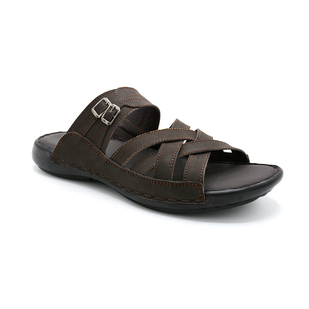 Men’s Rugged Woven Leather Slides