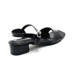 Glossy Strap Block Heel Sandals