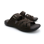 Men’s Rugged Woven Leather Slides