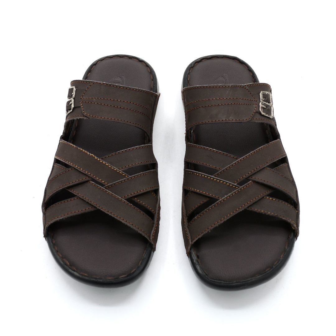 Men’s Rugged Woven Leather Slides
