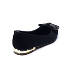 Black Embellished Bow Ballet Flats