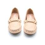 Beige Gold Bit Loafers