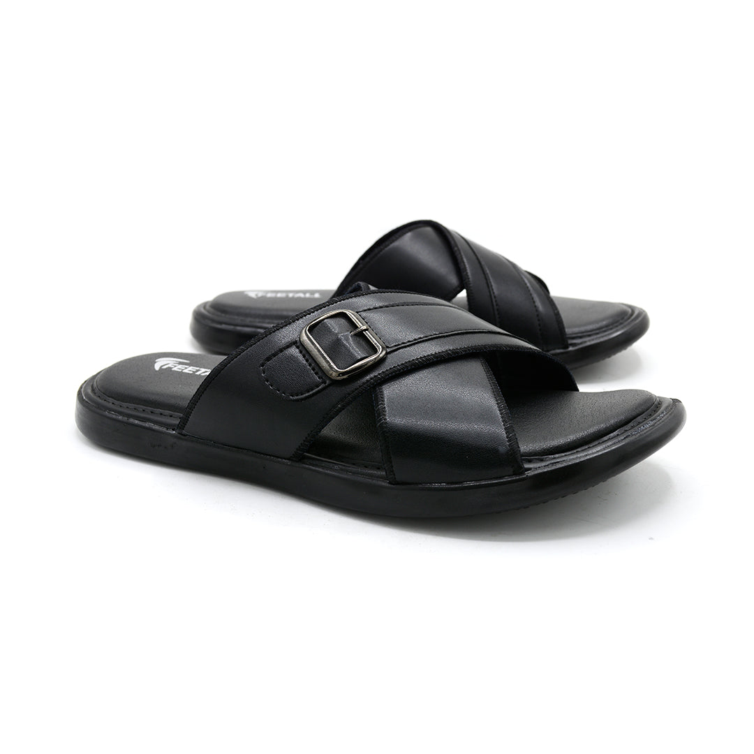 Men’s Urban Cross-Strap Buckle Slides
