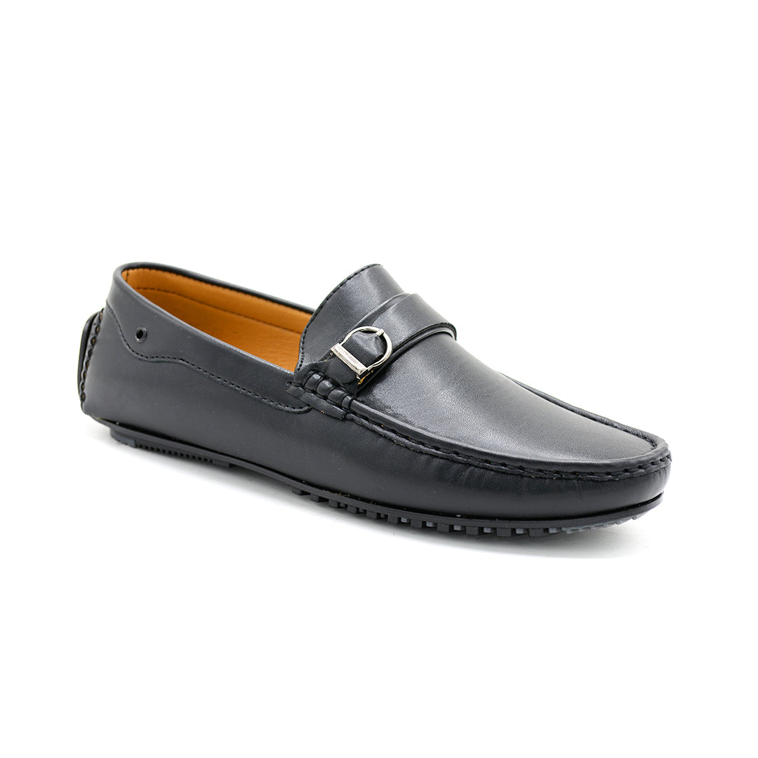 Black Leather Driving Loafer