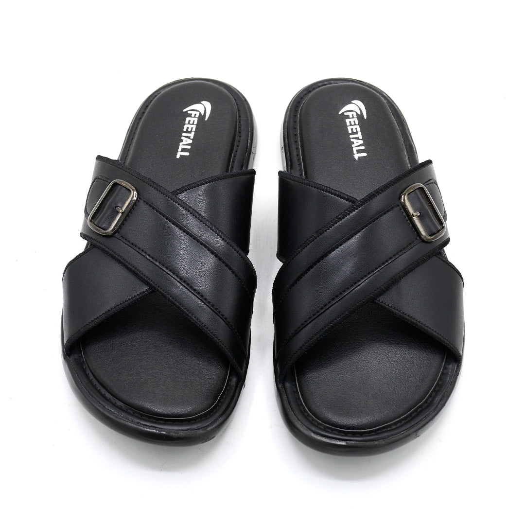 Men’s Urban Cross-Strap Buckle Slides