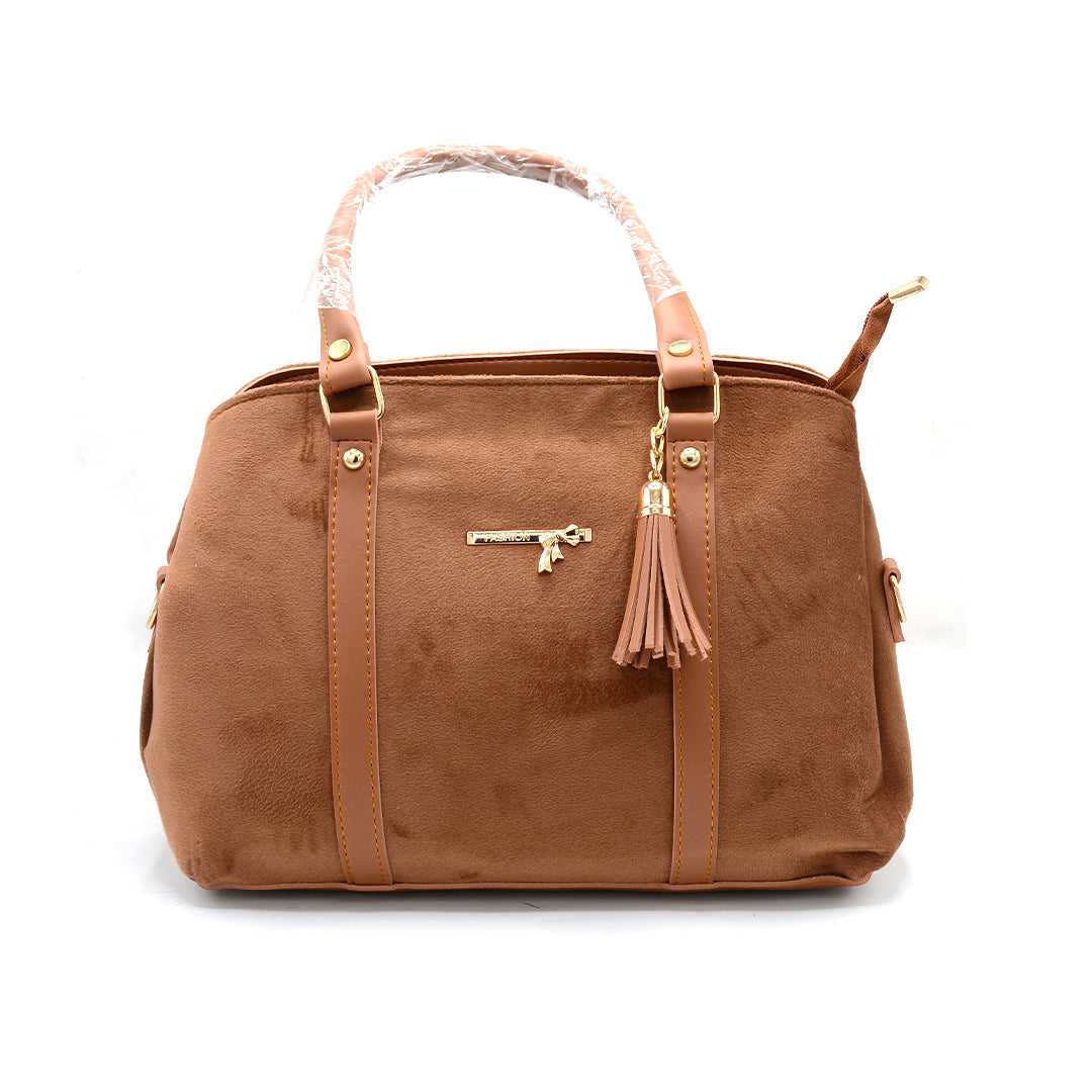 Cocoa Velvet Tassel Handbag