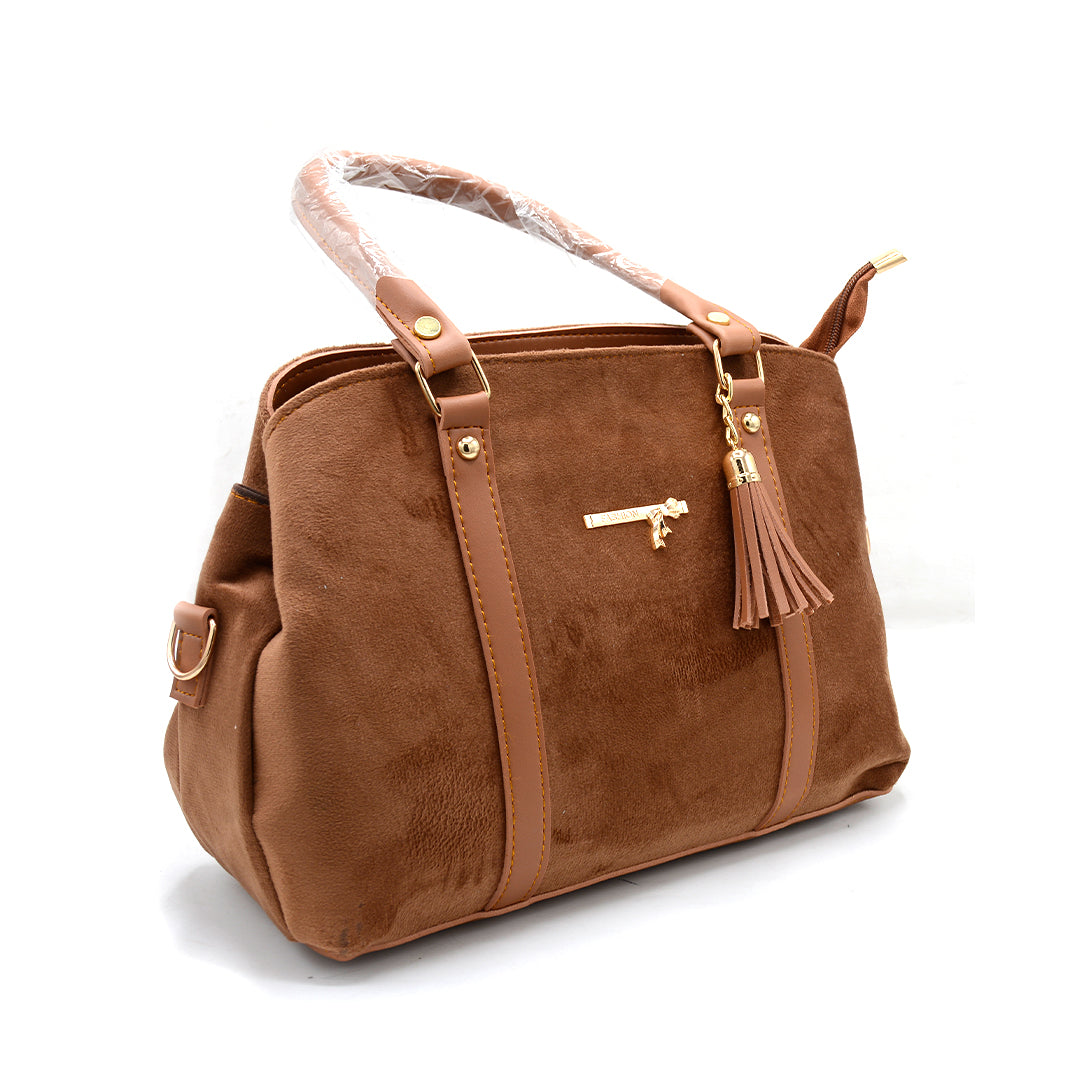 Cocoa Velvet Tassel Handbag