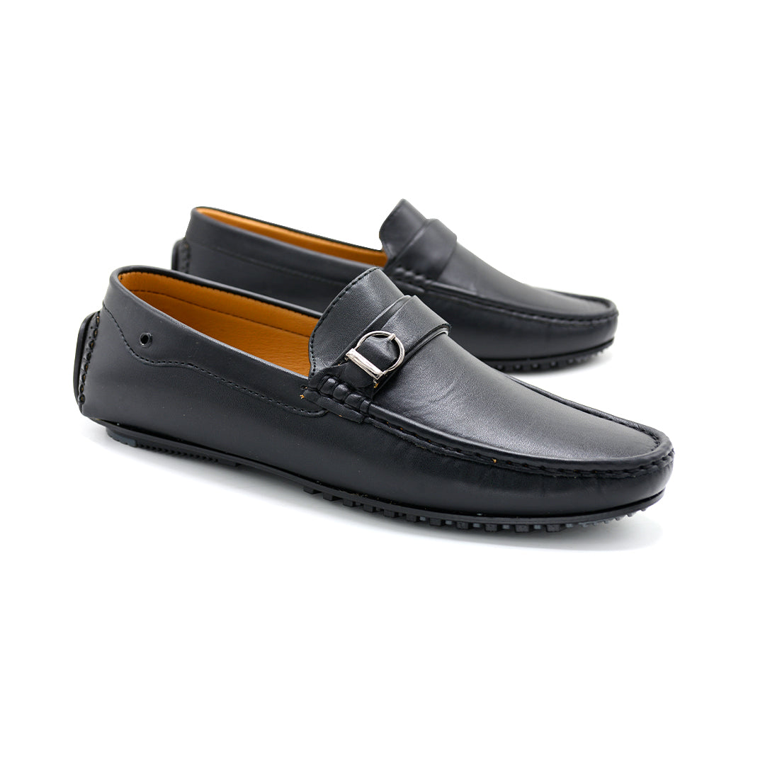 Black Leather Driving Loafer