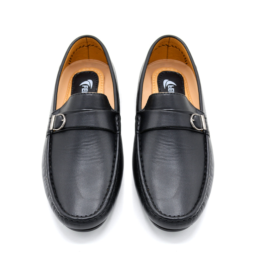 Black Leather Driving Loafer