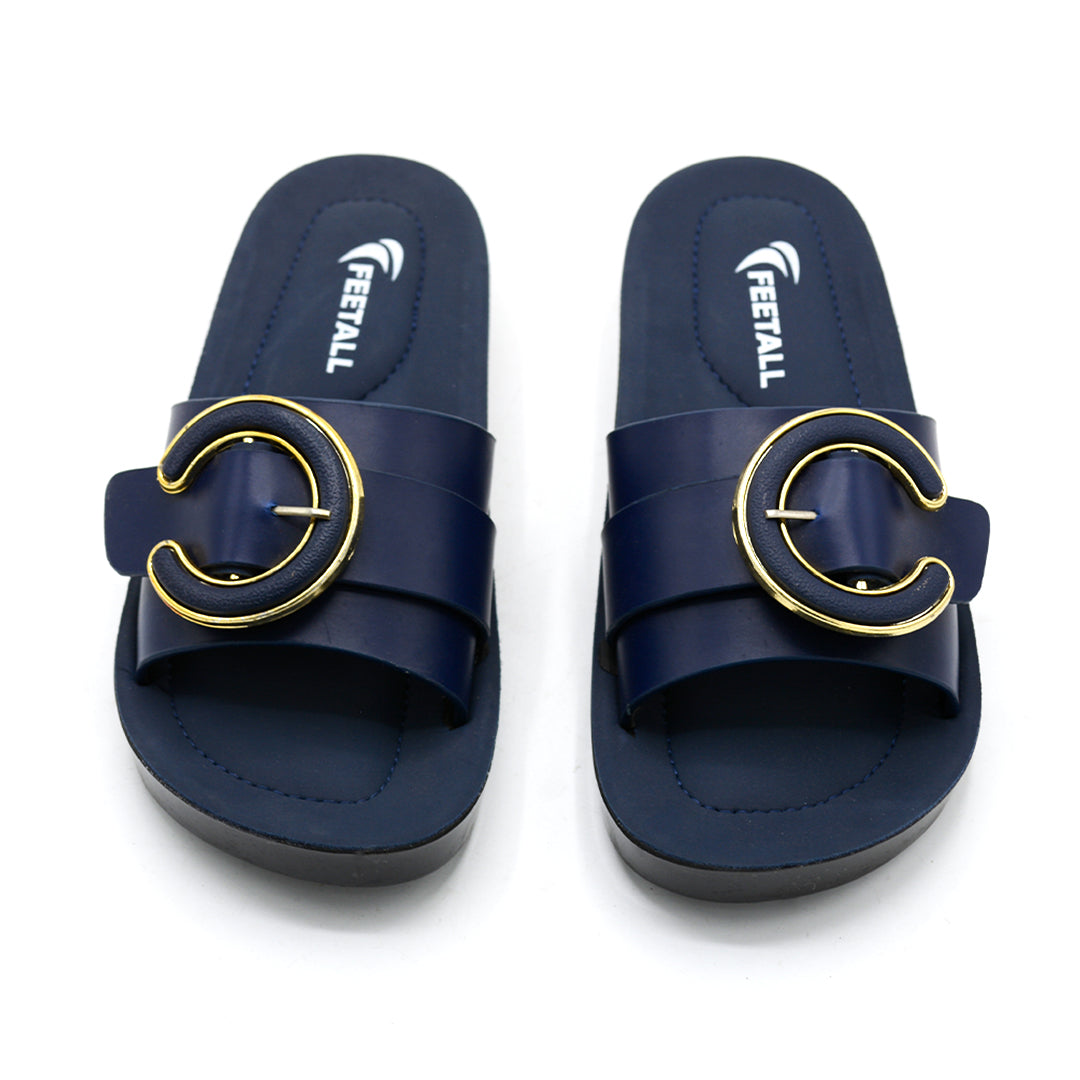 Luxury Buckle Comfort Platform Slides