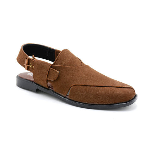 Brown Suede Peshawari Chappal