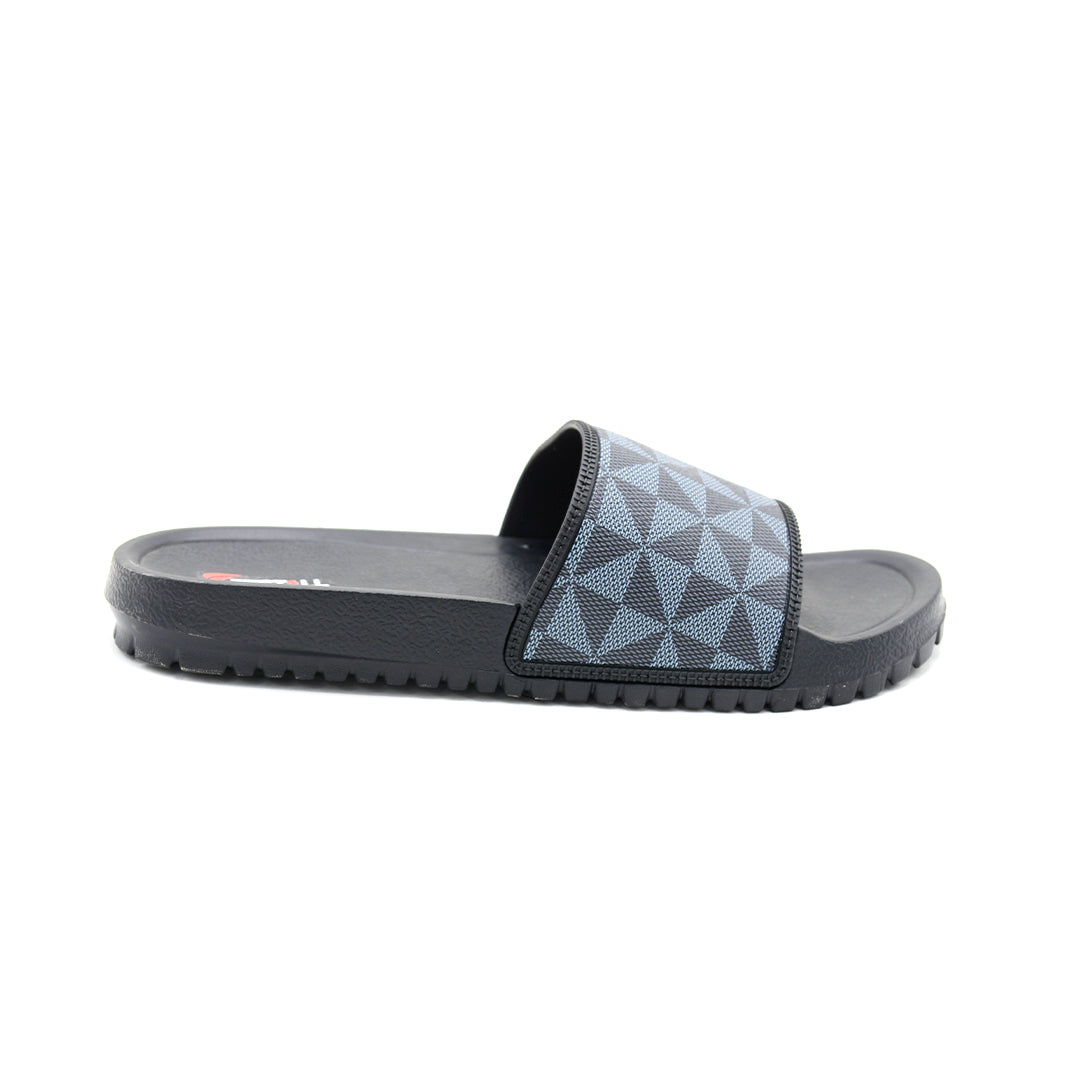 Black Textured Comfort Slip-On Slides