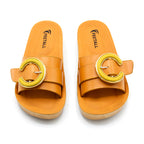 Luxury Buckle Comfort Platform Slides