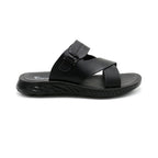 Men’s Contemporary Cross-Strap Buckle Slides