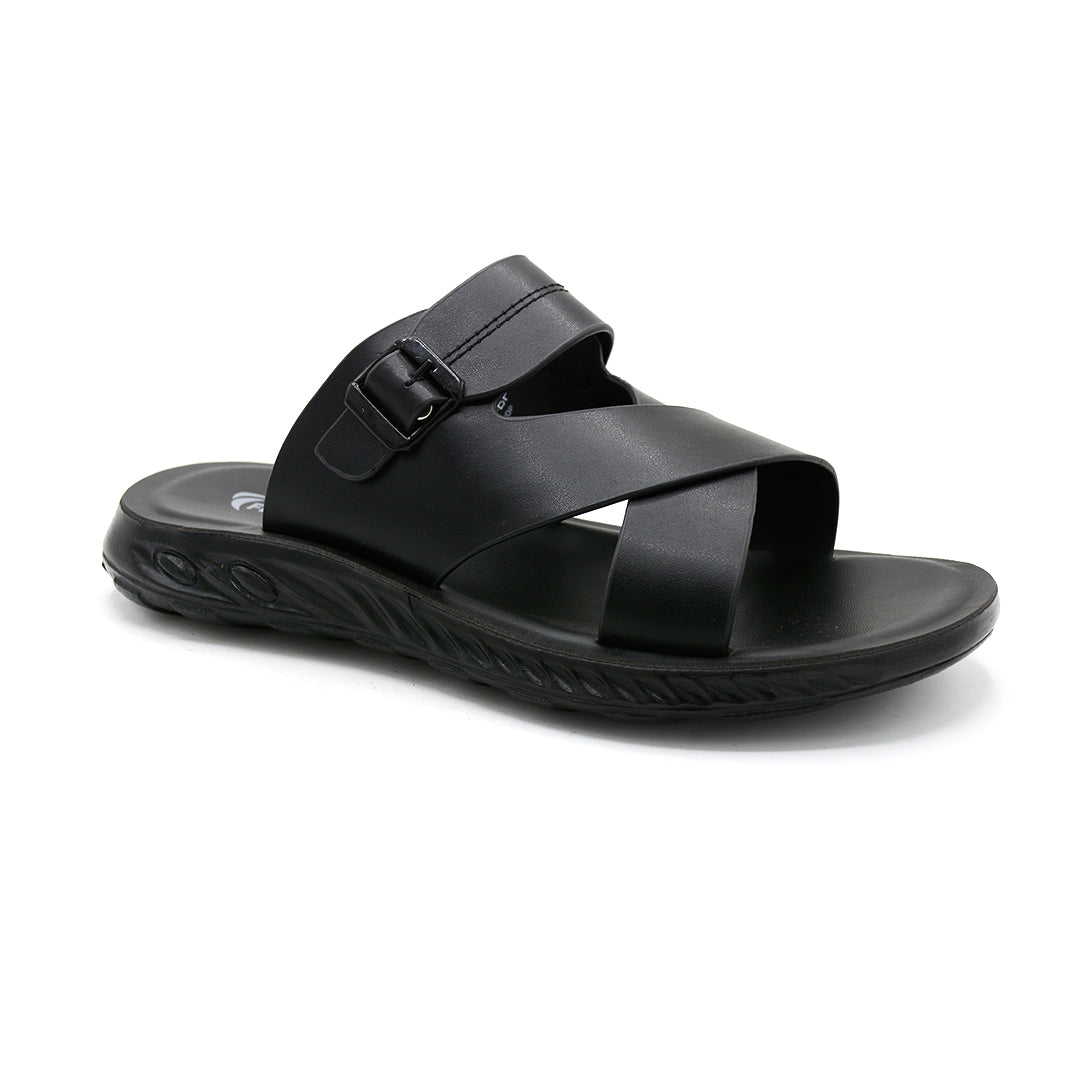 Men’s Contemporary Cross-Strap Buckle Slides