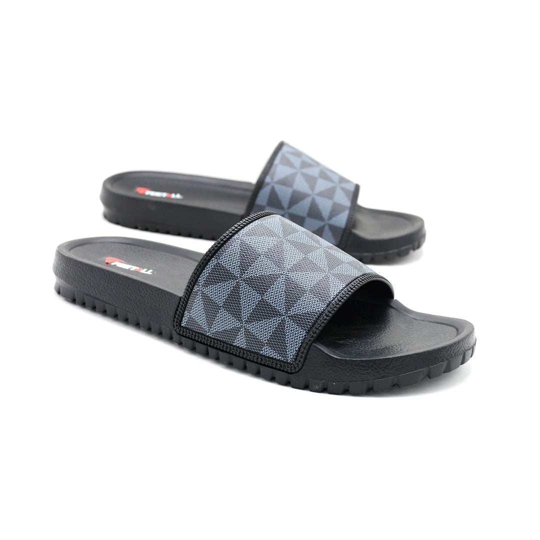 Black Textured Comfort Slip-On Slides