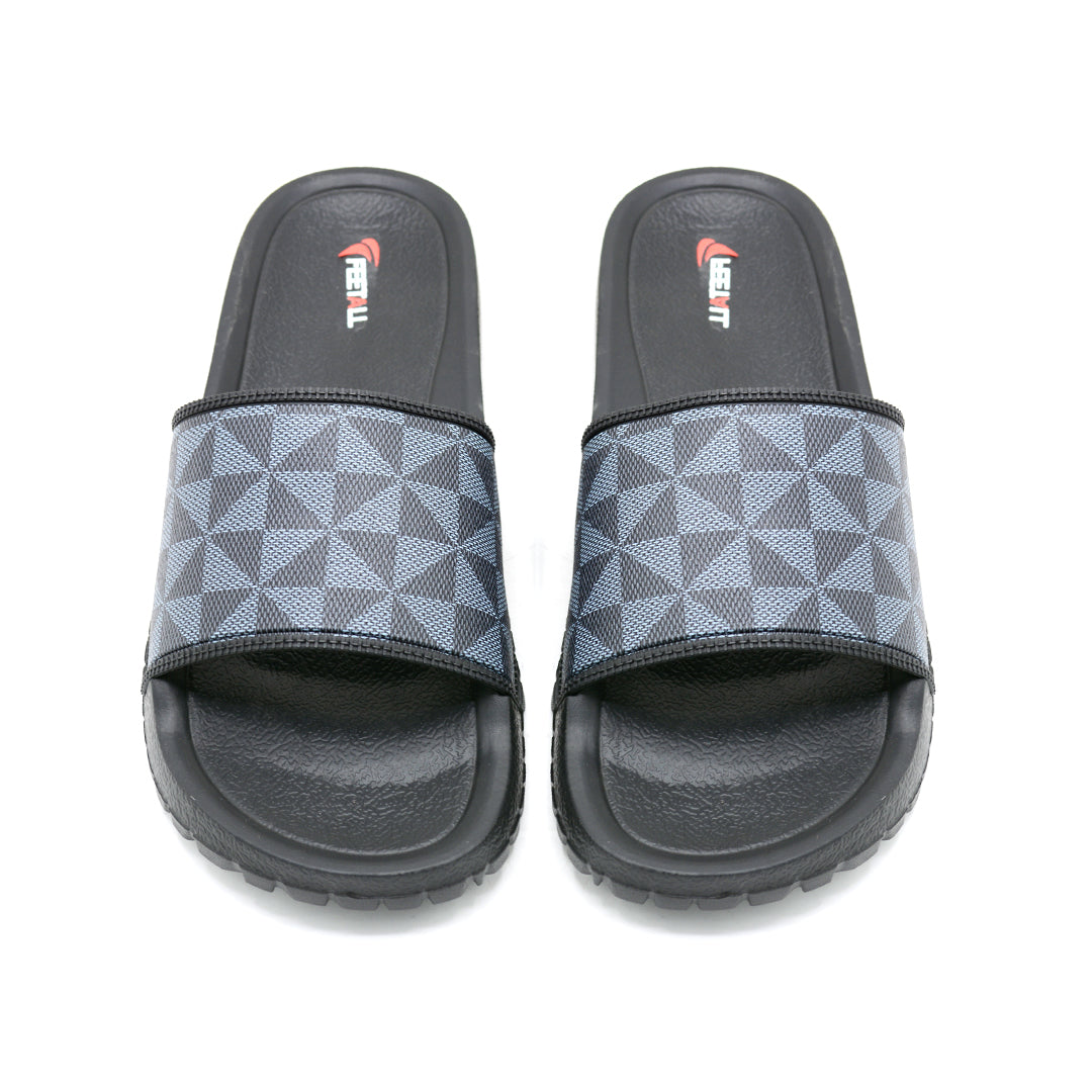 Black Textured Comfort Slip-On Slides