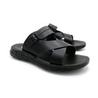 Men’s Contemporary Cross-Strap Buckle Slides