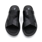 Men’s Contemporary Cross-Strap Buckle Slides