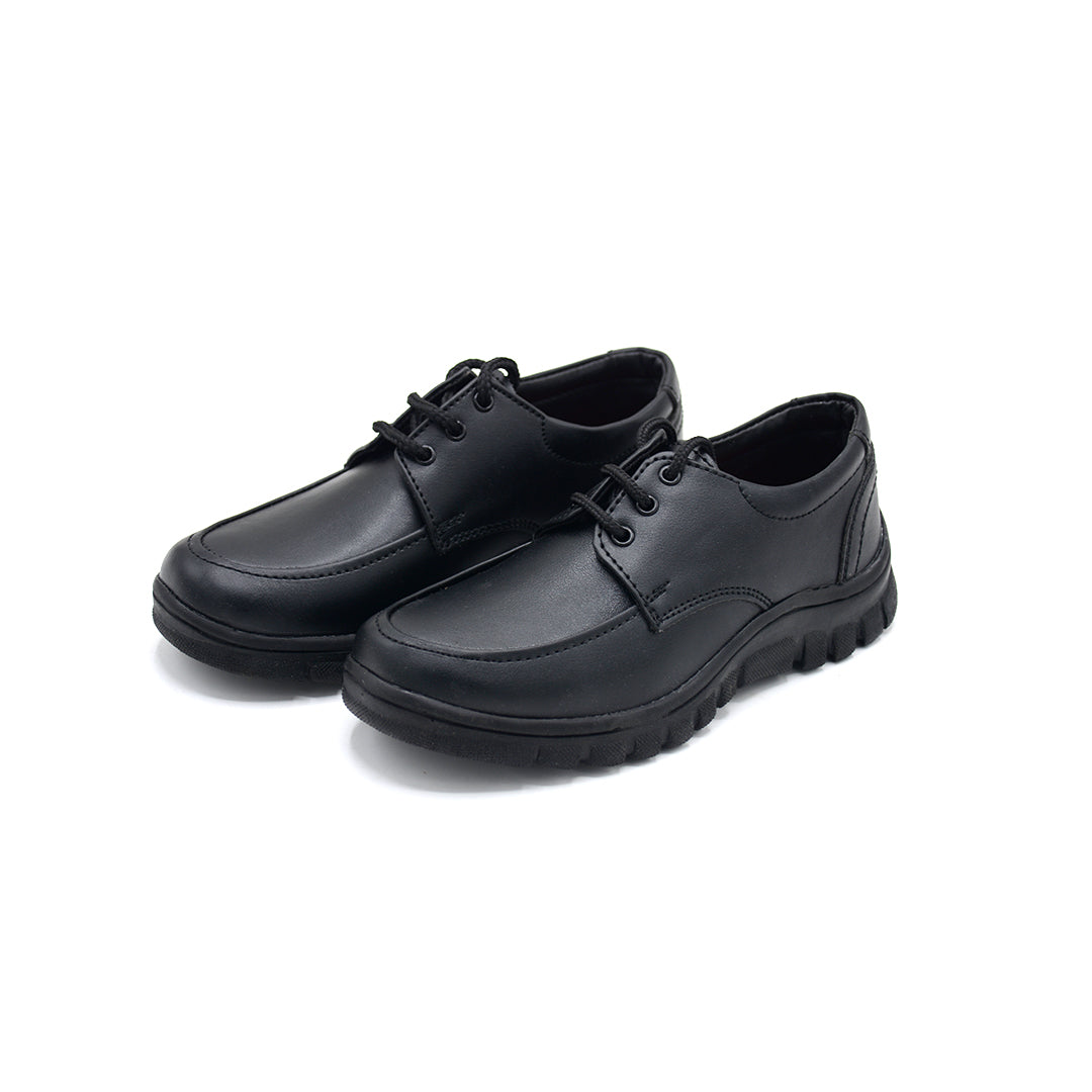 Classic Black Lace-Up School Derby Shoe (5 Years - 10 Years)