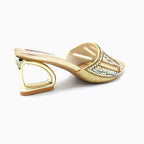 Rhinestone Embellished Block Heel Sandals
