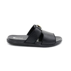 Black Open-Toe Casual Slippers