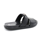 Black Open-Toe Casual Slippers