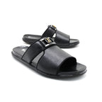 Black Open-Toe Casual Slippers